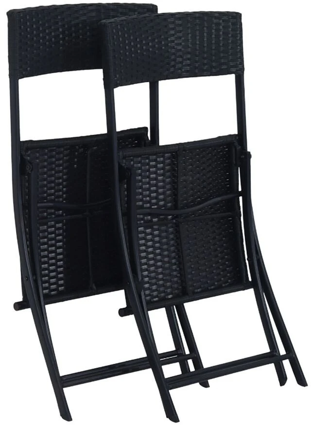 Extralink Small Juodas Forest Garden Furniture Set, Two Chairs + Juodas Table lauko baldų komplektas Juoda