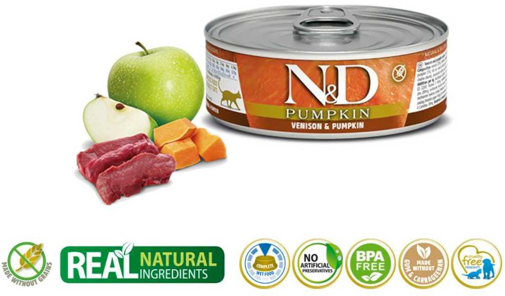 Drėgnas Kačių Maistas - Farmina N&D Elniena Ir Moliūgai 70g