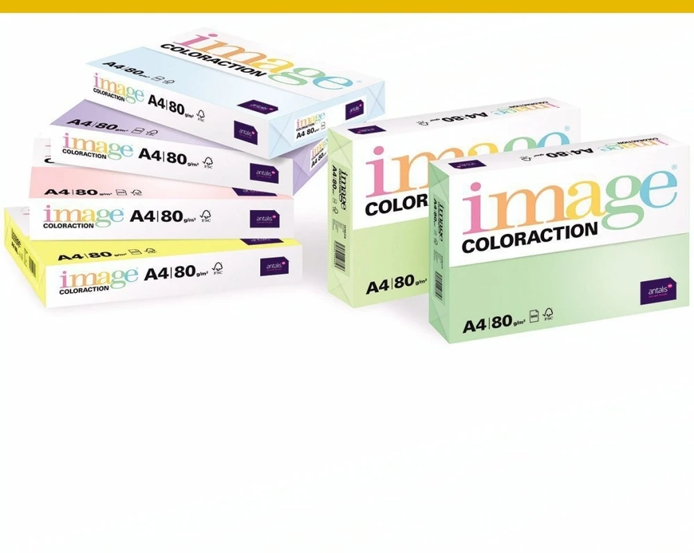 Spalvotas popierius Image Coloraction 56 A4, 160g, rapso geltona (50) 0702-228