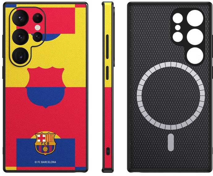 Ocpc FC Barcelona dėklas, skirtas Samsung Galaxy S24 Ultra magnetinis dėklas MagSafe OCFCBMCS24USP SP