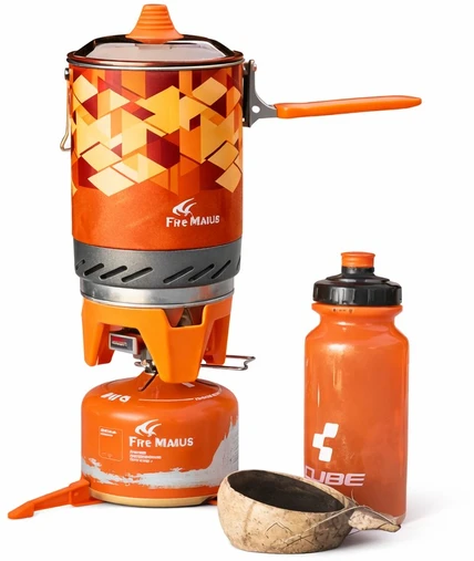 FEP Fire-Maple FMS-X2 kempingo viryklė su oranžiniu puodu