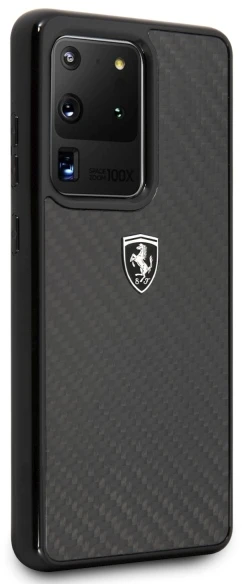 Ferrari kietas dėklas FEHCAHCS69BK S20 Ultra G988 juodos spalvos Carbon Heritage