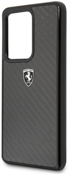 Ferrari kietas dėklas FEHCAHCS69BK S20 Ultra G988 juodos spalvos Carbon Heritage