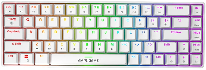 Fifine GK1W mechancial klaviatūra, 65% RGB (baltas)