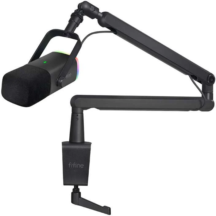 FIFINE AmpliGame TAM8 laidinis mikrofonas su stovu ir RGB apšvietimu USB/XLR