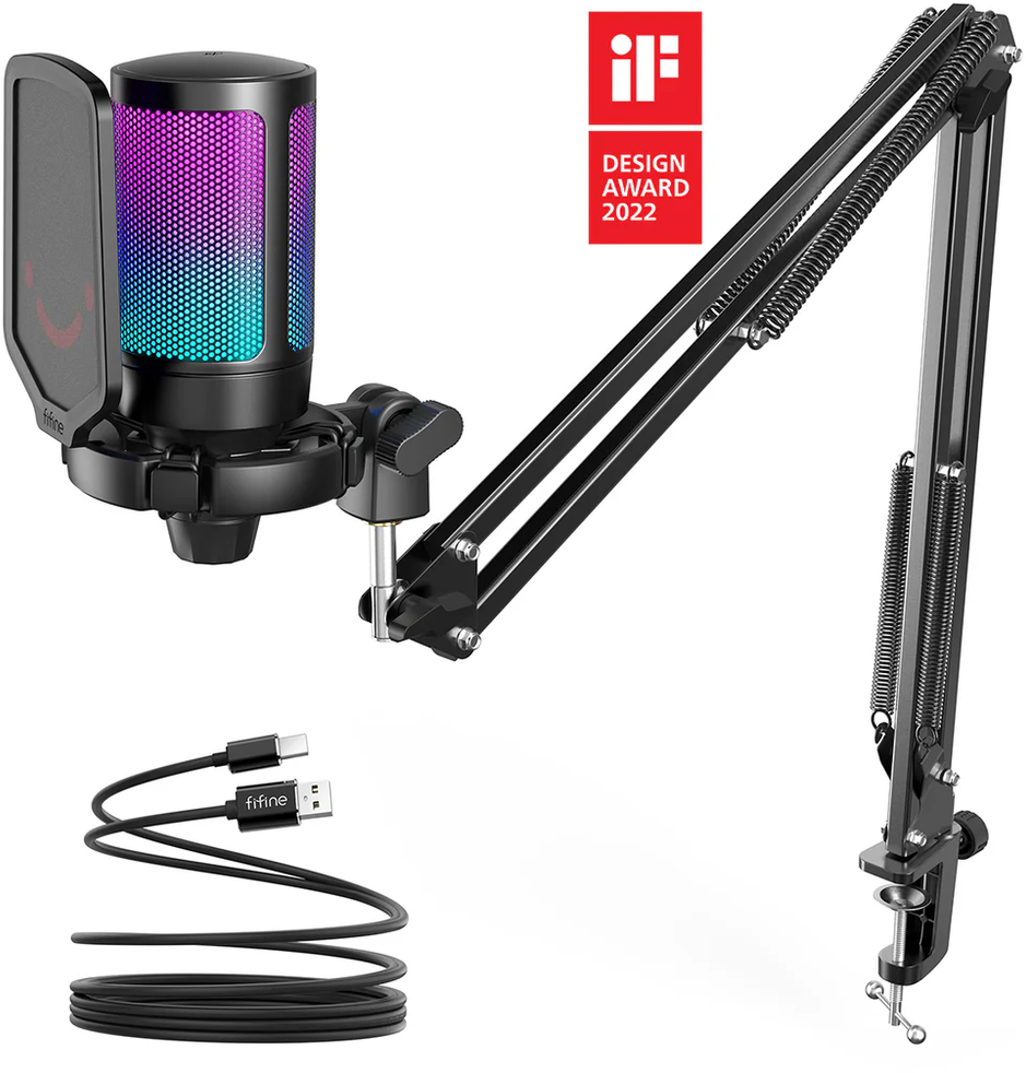 Fifine Technology FIFINE AmpliGame A6T RGB Juodas (Juodas) Kondensatorinis Mikrofonas