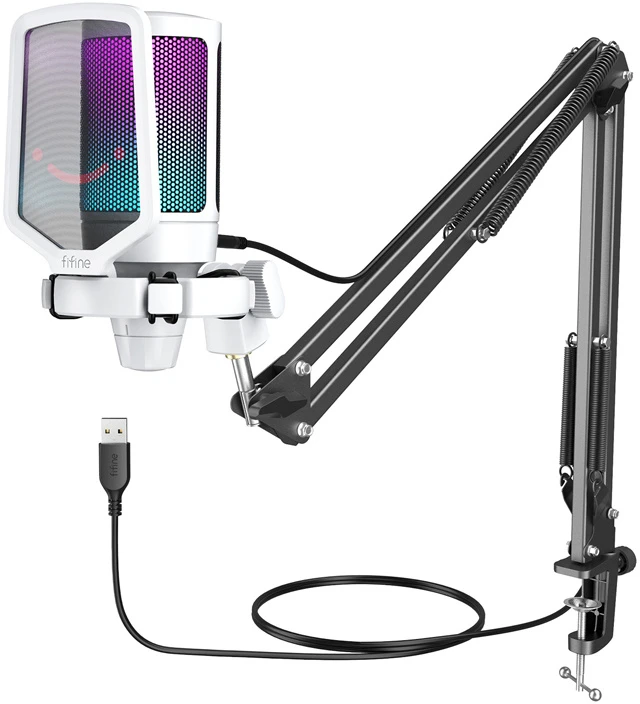 Fifine Technology FIFINE AmpliGame A6T RGB Baltas (Baltas) Kondensatorinis Mikrofonas