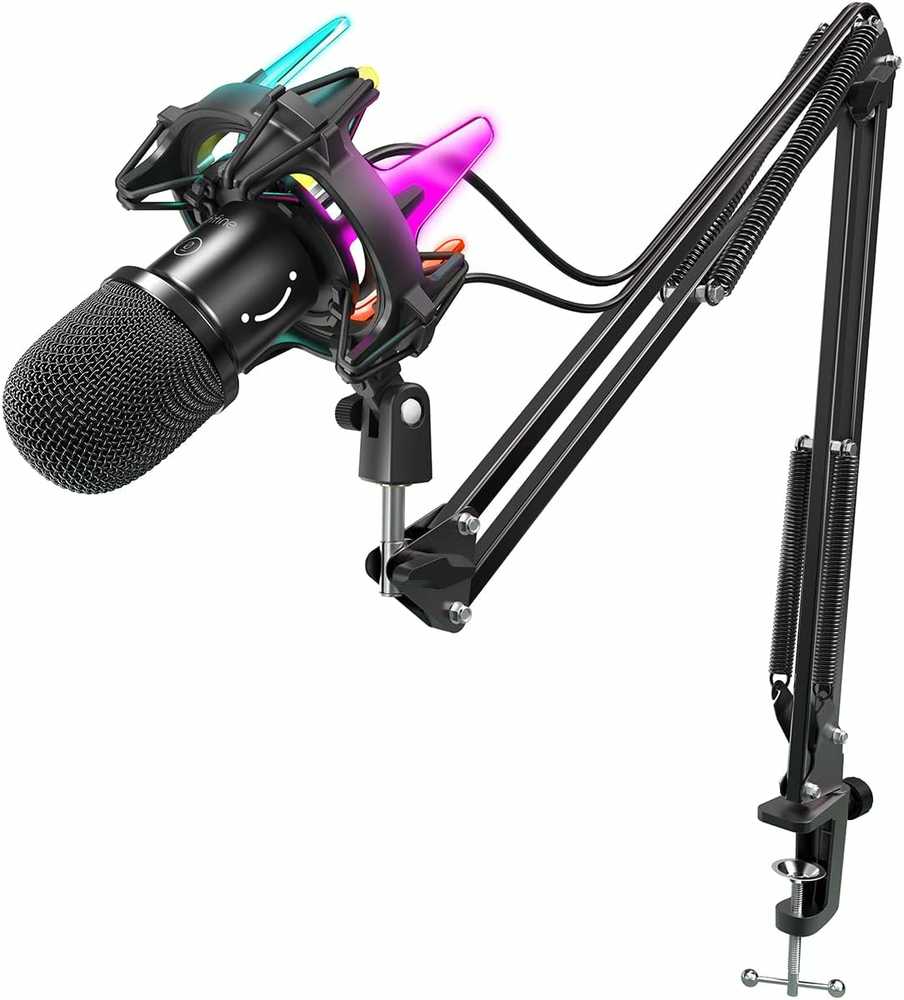 Fifine Technology FIFINE K651 RGB Juodas (Juodas) Dinaminio Mikrofono Komplektas
