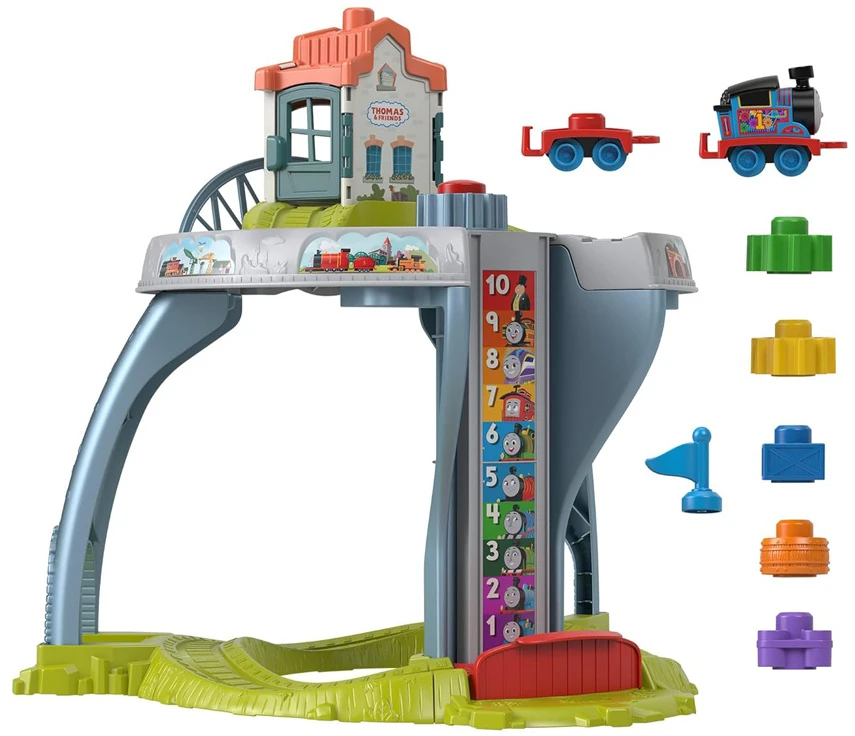 Fisher Price Žvejo Tomo ir draugų traukinukas Staliukas 360° 60cm interaktyvus + priedai ZA6183
