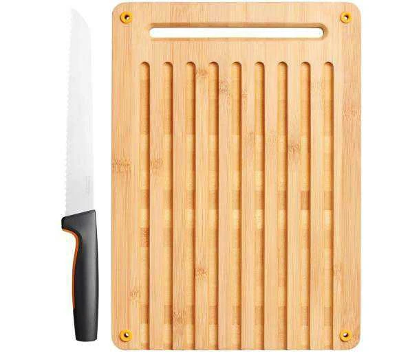 Fiskars Functional Form bambukinės lentelės duonai ir duonos peilio komplektas 1057551
