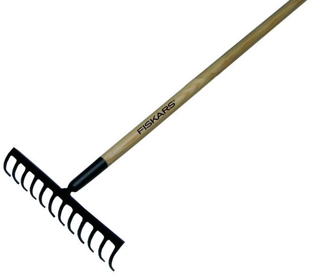 Fiskars FS135751 Grėblys 12 dantų su medine rankena 1560 mm (FSL12)
