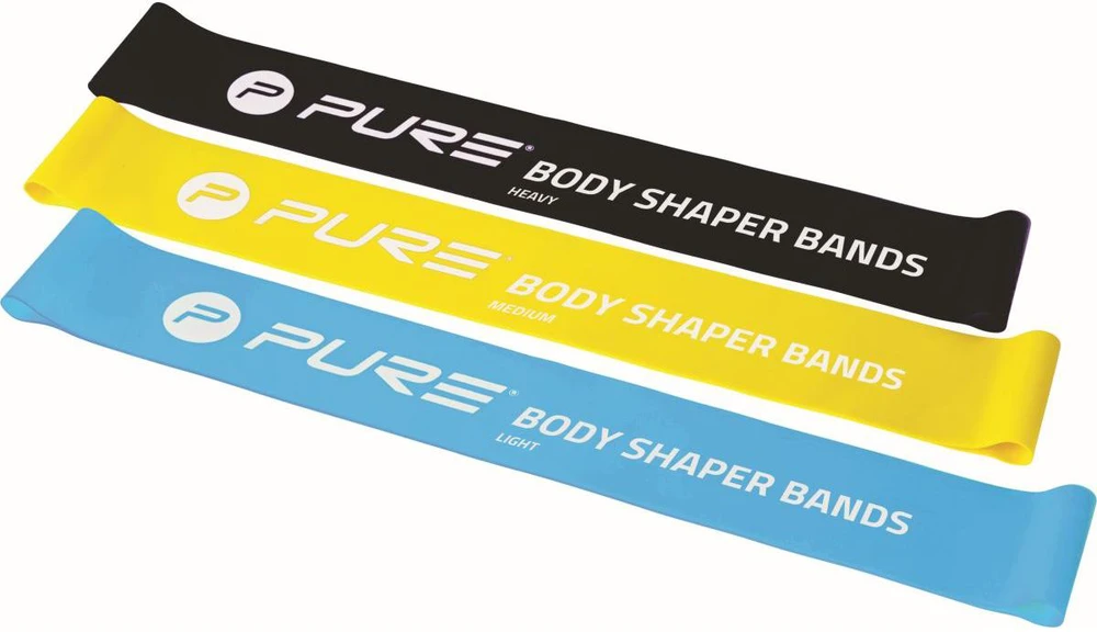 Pure2Improve | Body Shaper Bands, Set of 3 | Juodas, Mėlyna and Geltona