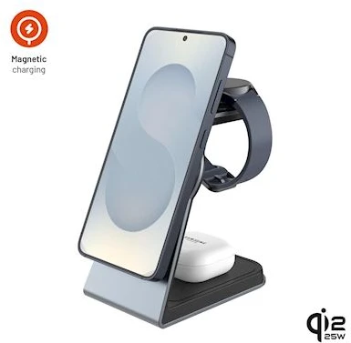 FIXED MagPowerstation Alu for Samsung, Qi2.2, space pilka