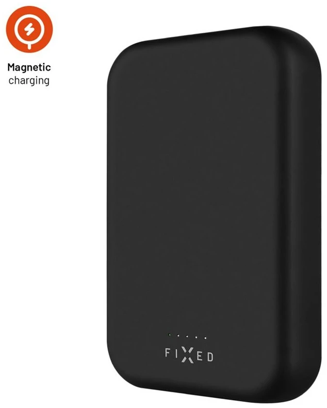 Fixed Fiksuotas | MagZen (2 kartos) su belaidžiu įkrovimu ir MagSafe palaikymu Power bank | FIXZENM2-10-BK | 10000 mAh | USB-C: 5 V / 2 A, 9 V / 2,22 A, 12 V / 1,67 A (maks. 20 W) | Juodas