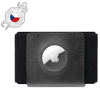 FIXED Tiny Wallet dėklas skirtas AirTag, juodos spalvos