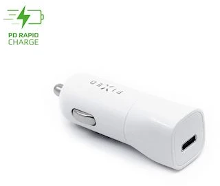 FIXED USB-C Car Charger, 18W, baltas (EOL)