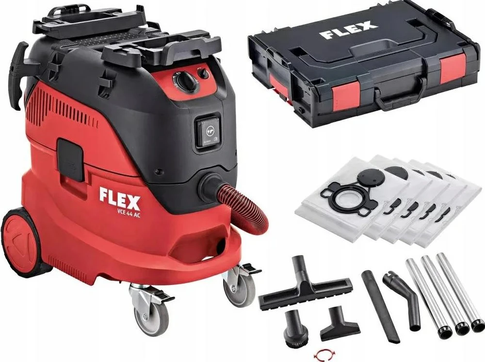 FLEX DULKIŲ SIURBLYS VCE S44 LAC + MAIŠAI + LAGAMINAS L-BOXX