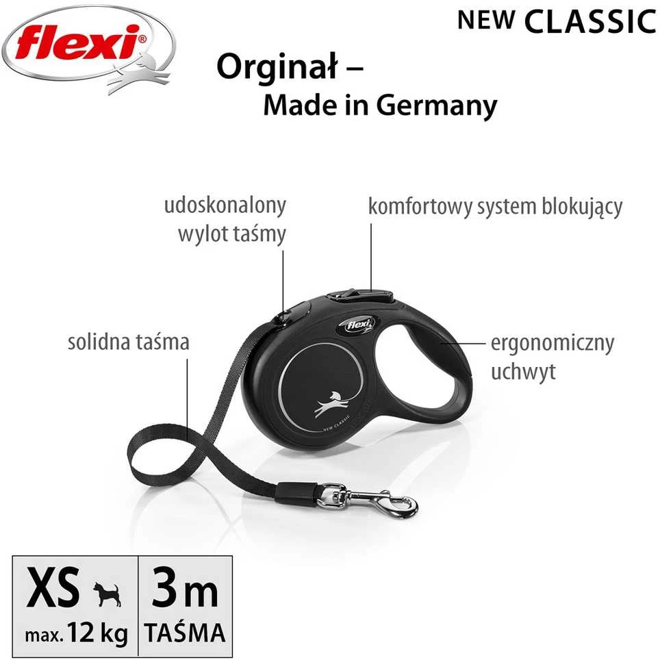 Šunų Pavadėlis - Flexi New Classic Cat XS 3 m Geltona