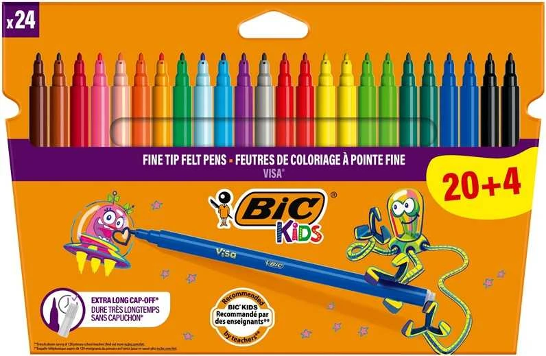 Flomasteriai BIC KIDS VISA 897098, 24 vnt.