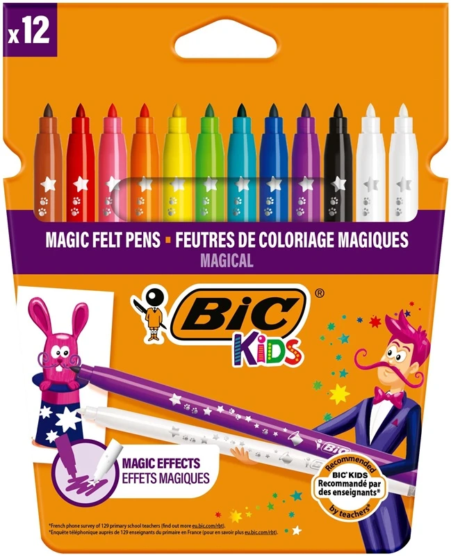 Flomasteriai Bic Magic, vienpusiai, 12 vnt.