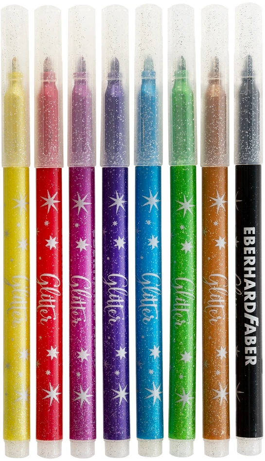 Flomasteriai EberhardFaber, blizgantys, 8 spalvų