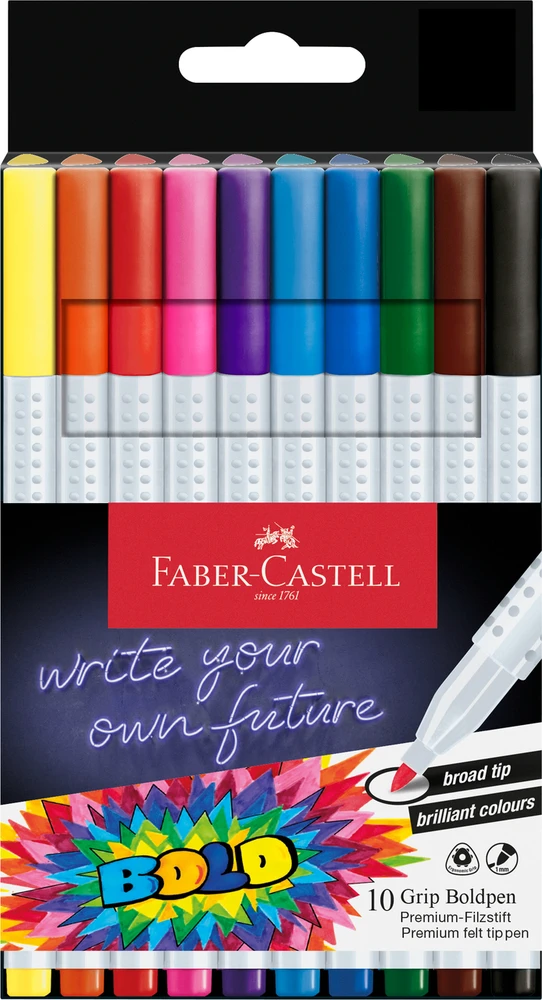 Flomasteriai Faber-Castell Broadpen 2,5 mm, 10 spalvų