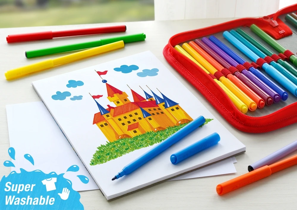 Flomasteriai Faber-Castell Castle Cardboardbox, 24 spalvų