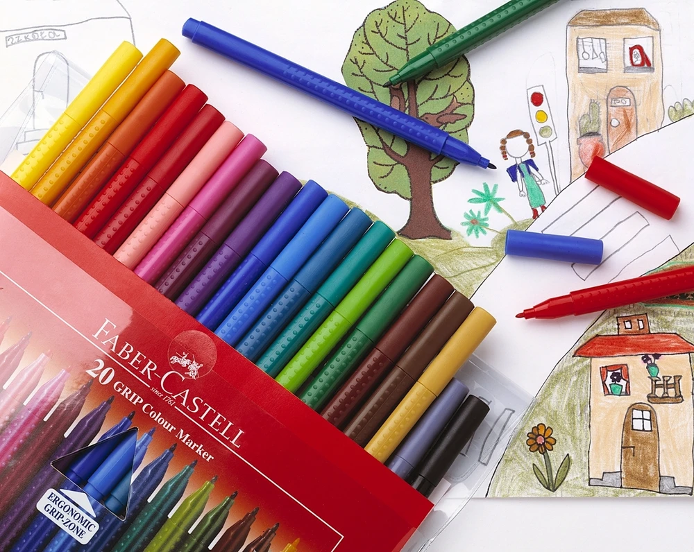 Flomasteriai Faber-Castell Grip Colour, (10) 1302-100 (Ekspozicinė prekė)