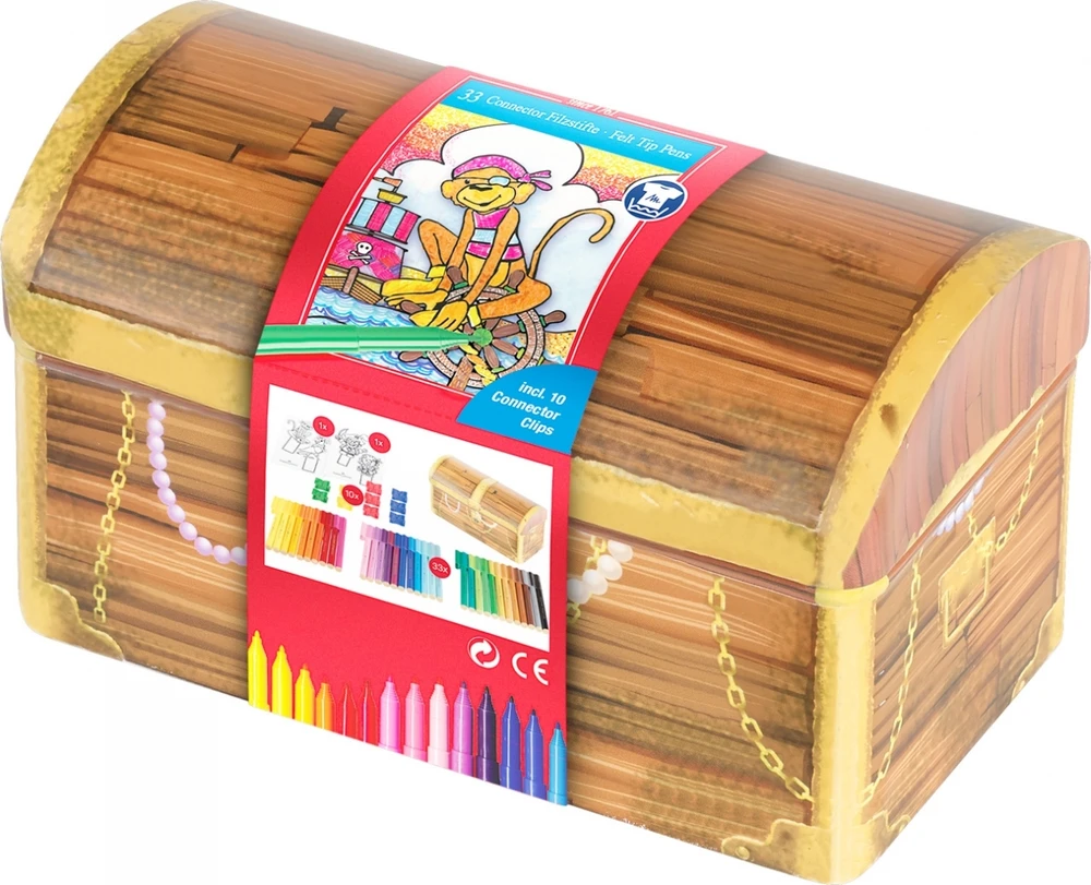 Flomasteriai Faber-Castell, lobių dėžutė, 33 spalvos