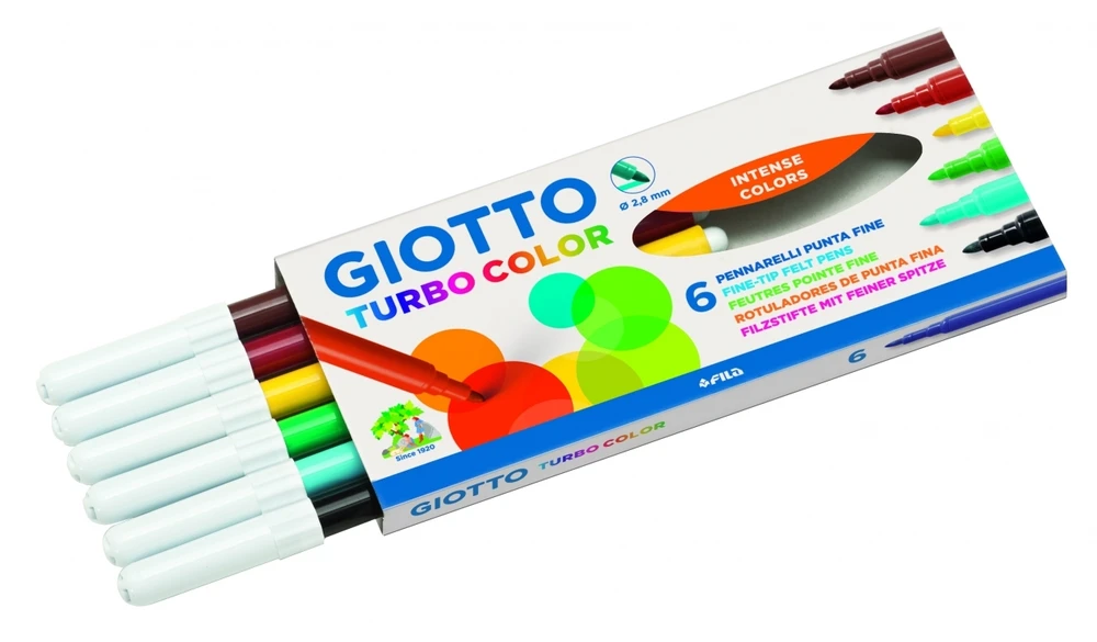 Flomasteriai Fila Giotto Turbo Color, 6 spalvos