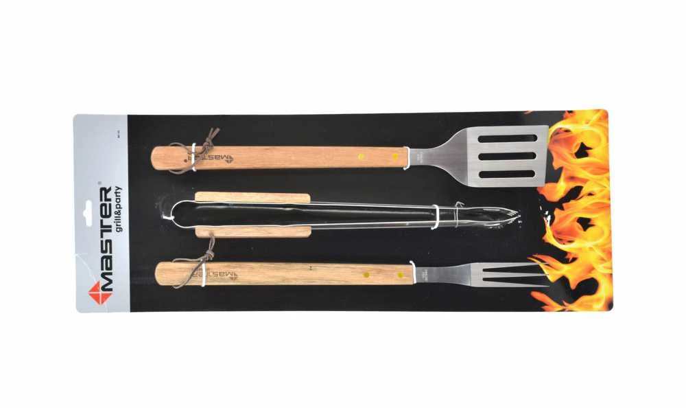 FLORALAND MASTER GRILL Rinkinys AKCESORIÓW DO GRILLA 3 vnt. /DREWNIANE UCHWYTY