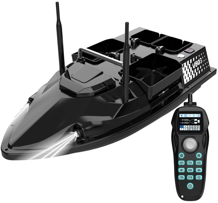 Žvejybos Įranga - Flytec V803-GPS Nuotoliniu Būdu Valdomas Masalo Laivas 12000mAh Baterija Juoda