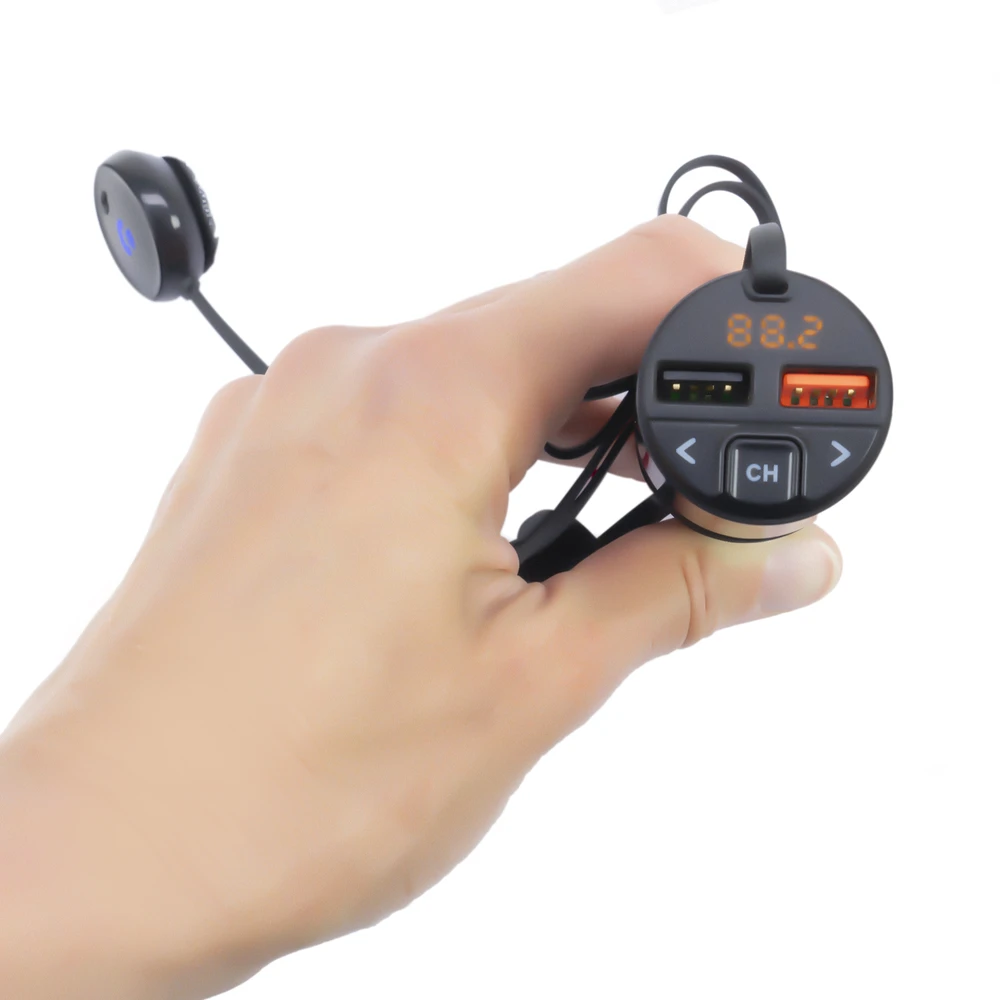 FM moduliatorius PNI Valentine V880 su mikrofonu, Bluetooth 5.0, MP3 grotuvas, FM siųstuvas, dviguba USB jungtis, greitasis įkrovimas mobiliesiems įrenginiams per QC3.0, suderinamas su Siri ir Google Assistant