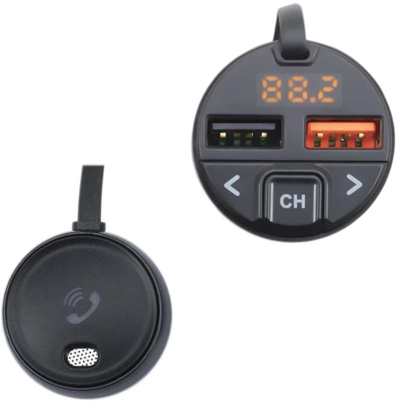 FM moduliatorius PNI Valentine V880 su mikrofonu, Bluetooth 5.0, MP3 grotuvas, FM siųstuvas, dviguba USB jungtis, greitasis įkrovimas mobiliesiems įrenginiams per QC3.0, suderinamas su Siri ir Google Assistant
