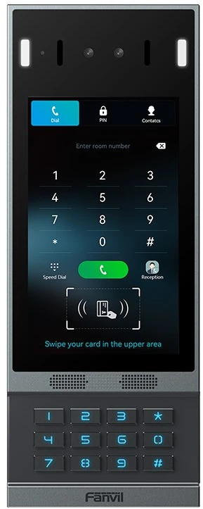 FNV Fanvil i67 vaizdo telefonspynės sistema 2 MP 17,8 cm (7″) Juoda, Pilka