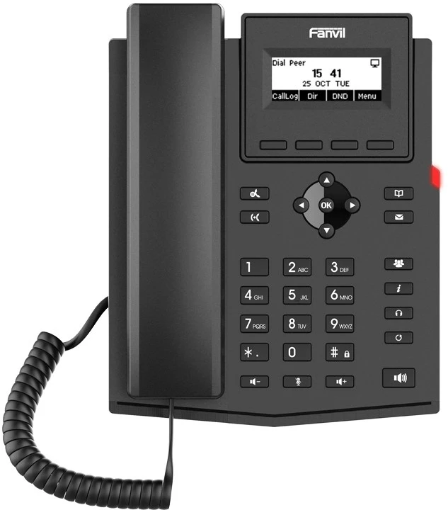 FNV Fanvil X301W IP telefonas Juoda 2 linijos LCD „Wi-Fi“