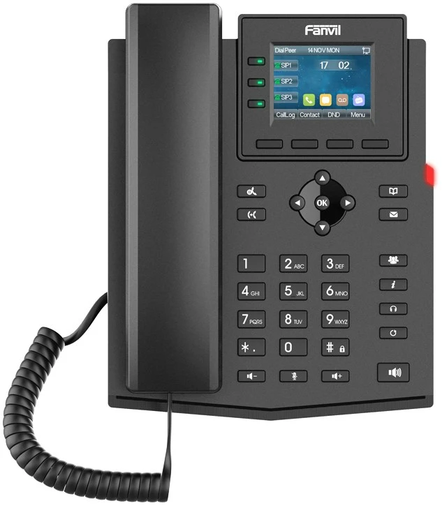 FNV Fanvil X303-2 IP telefonas Juoda 4 linijos LCD