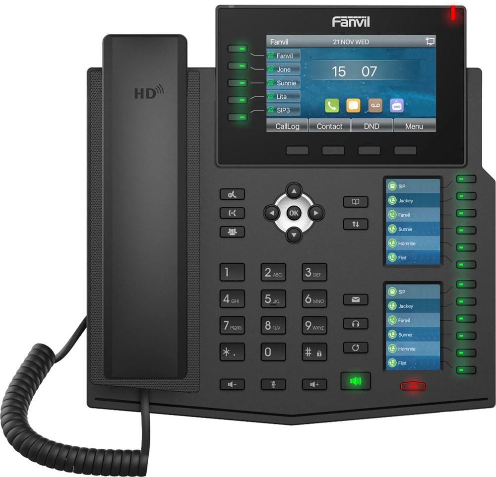 FNV Fanvil X6U V2 IP telefonas Juoda 20 linijos LCD „Wi-Fi“