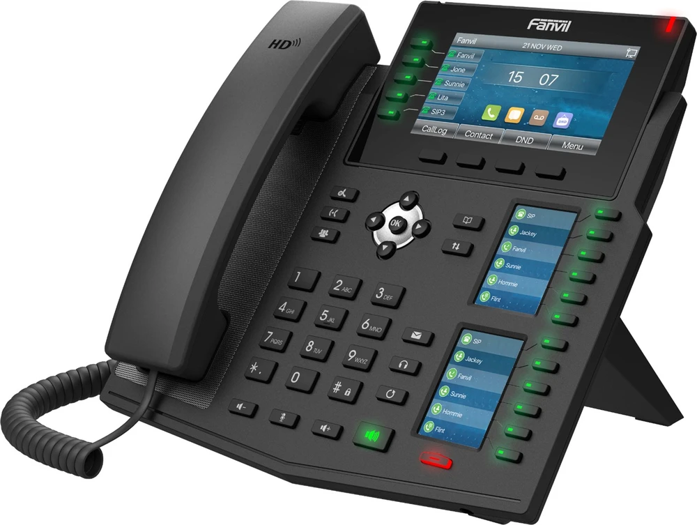 FNV Fanvil X6U V2 IP telefonas Juoda 20 linijos LCD „Wi-Fi“