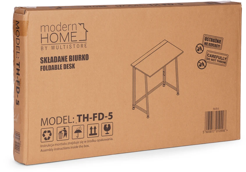 Foldable Computer Desk 80×45 cm Nešiojamas kompiuteris Table Baltas ModernHome