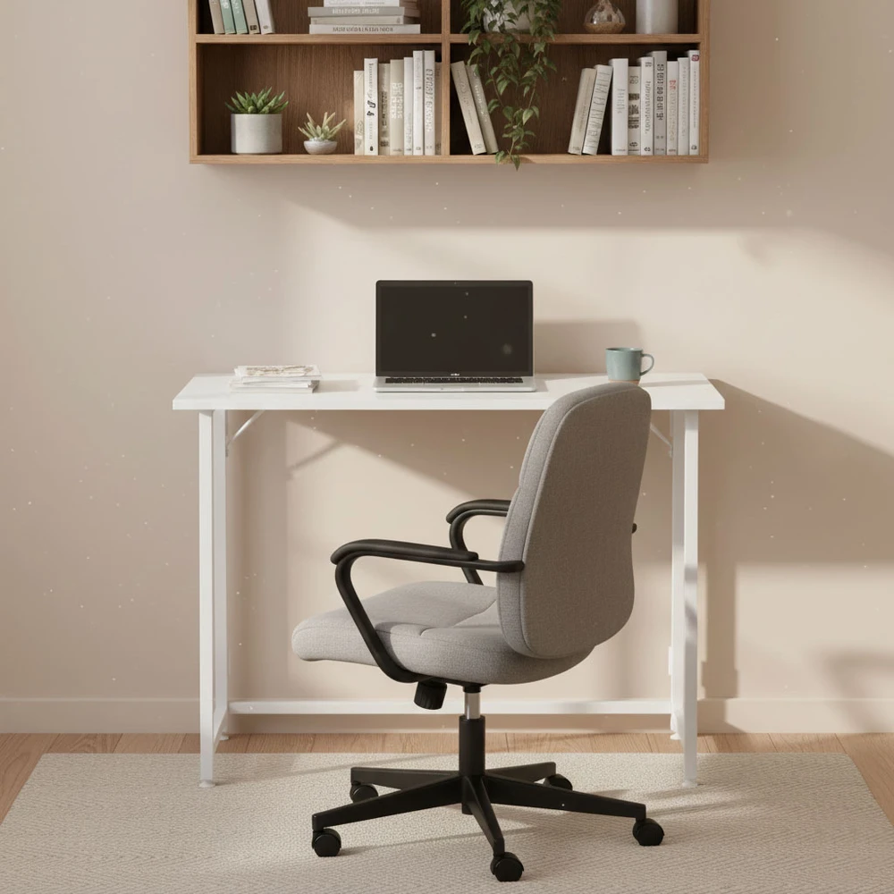 Foldable Computer Desk 80×45 cm Nešiojamas kompiuteris Table Baltas ModernHome