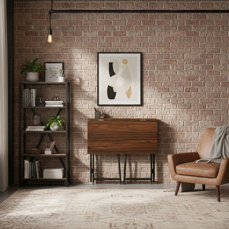Foldable Computer Desk 80×45 cm Nešiojamas kompiuteris Table Loft Style ModernHome