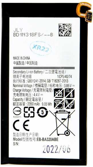 For_Samsung EB-BA320ABE akumuliatorius, skirtas Samsung Li-Ion 2350mAh (OEM)