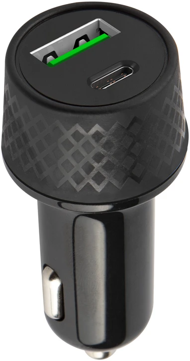 TelForceone Forever automobilinis įkroviklis 1xUSB 2,4A + 1xUSB-C PD 45W LA-04 juodas