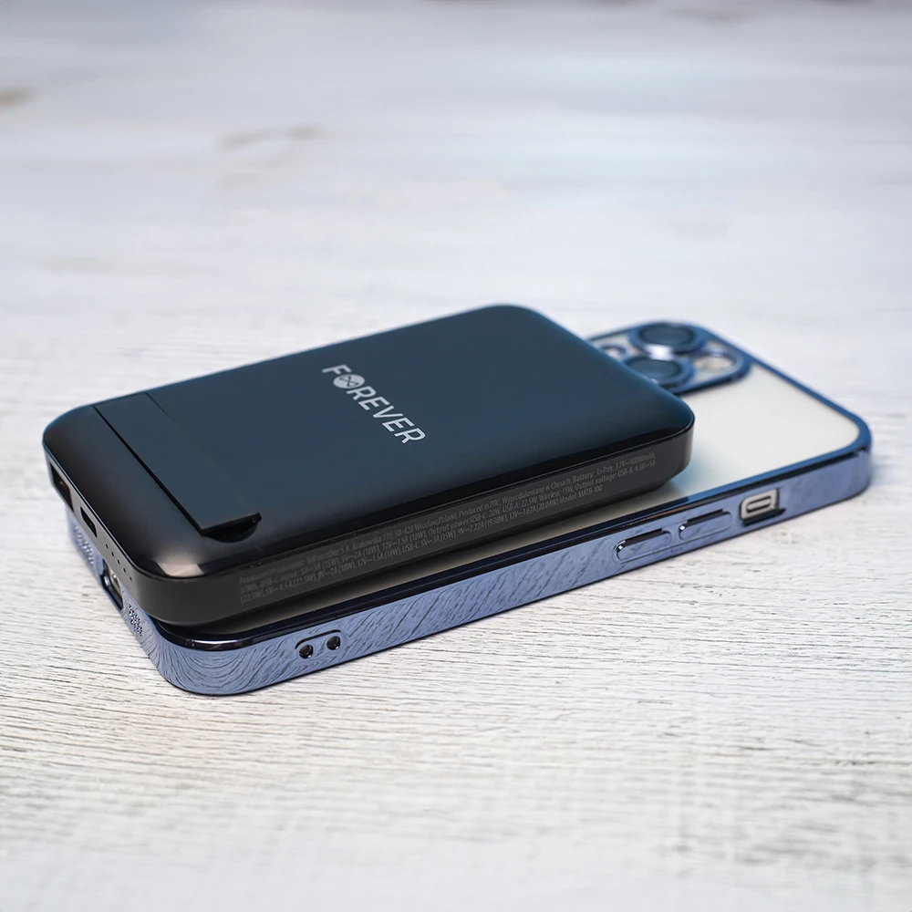 Išorinė baterija Power Bank Forever MATB-100 PD QC 22.5W 10000mAh juoda