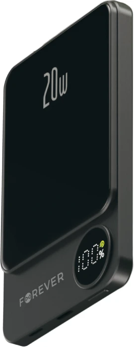 Forever belaidė išorinė baterija MATB-200 20W PD 5000 mAh magnetinė juoda