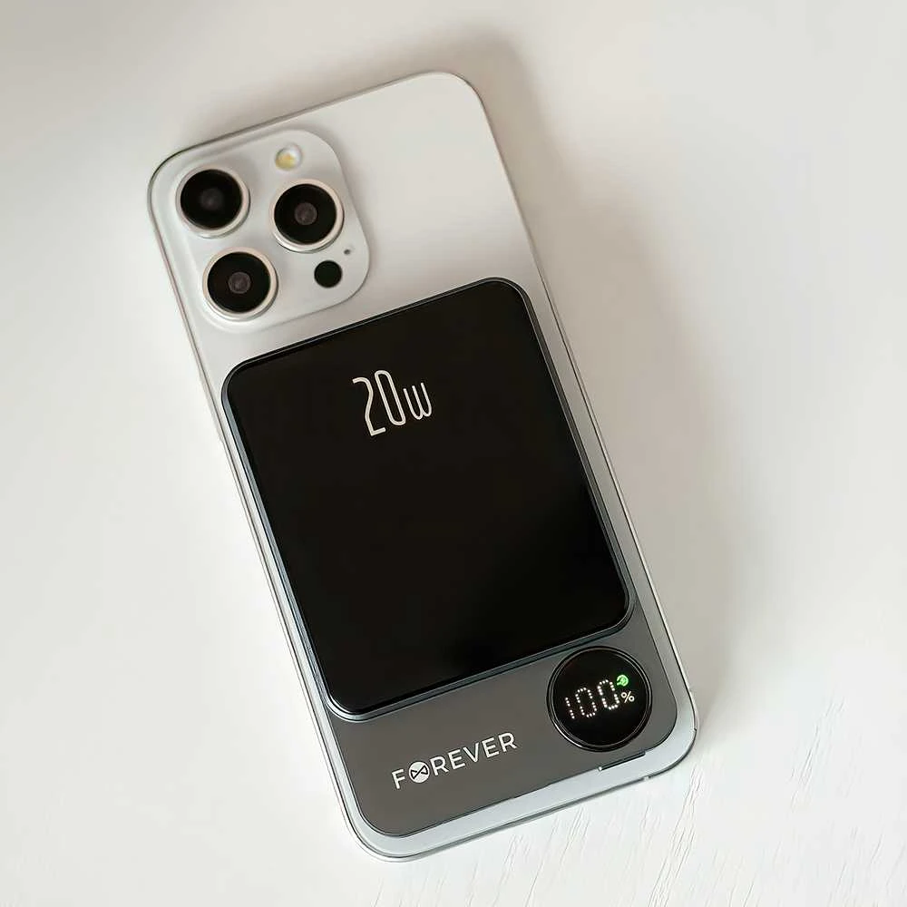 Forever belaidė išorinė baterija MATB-200 20W PD 5000 mAh magnetinė juoda
