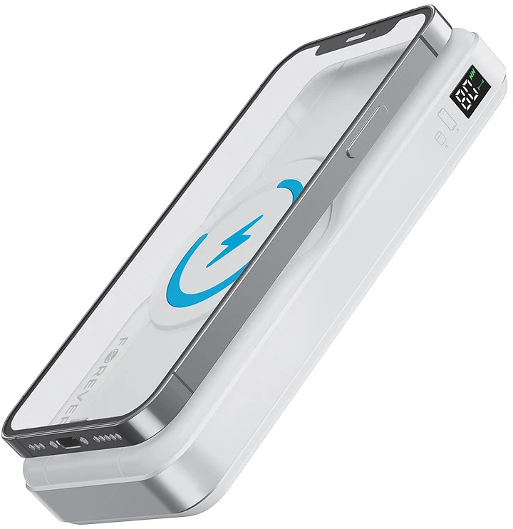 Forever belaidė išorinė baterija MATB-300 10000 mAh magnetinė 3in1 balta