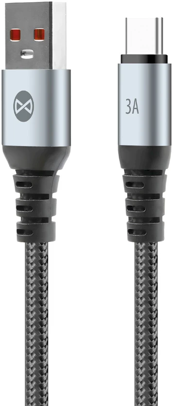 Forever Braix laidas USB – USB-C 1,0 m 3A juodas