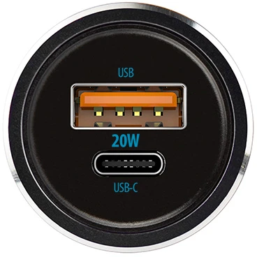 Automobilinis įkroviklis Forever CC-06 PD QC 1x USB-C 1x USB 20W juodas + USB-C – USB-C laidas 60W